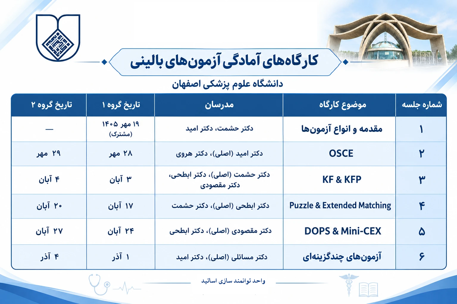 کارگاه‌های آمادگی آزمون‌های بالینی